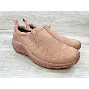 Merrell Jungle Moc Women's Moc Nubuck Pink Suede 10 Slip On Comfort Casual Shoes